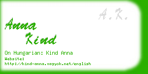 anna kind business card